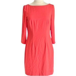 Gianni Bini Coral Fitted Boatneck Drape Back Dress, Size 4